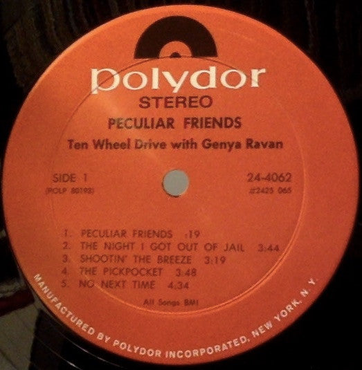 Ten Wheel Drive With Genya Ravan - Peculiar Friends - LP