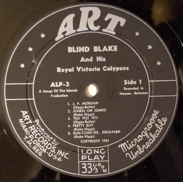 Blind Blake And His Royal Victoria Calypsos* - A Group Of Bahamian Songs - LP