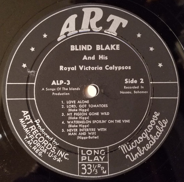Blind Blake And His Royal Victoria Calypsos* - A Group Of Bahamian Songs - LP