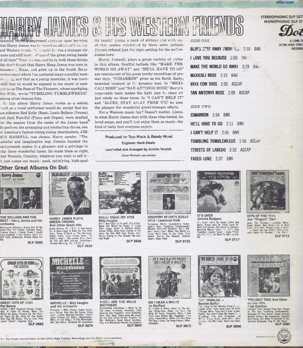 Harry James (2) - Harry James & His Western Friends - LP