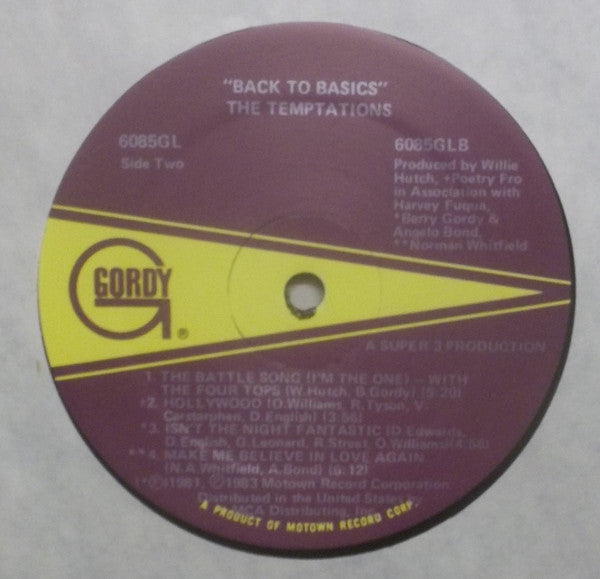 The Temptations - Back To Basics - LP