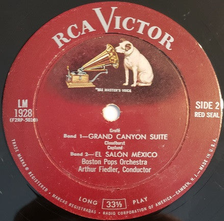Boston Pops Orchestra .... Arthur Fiedler - Grand Canyon Suite • El Salón México - LP