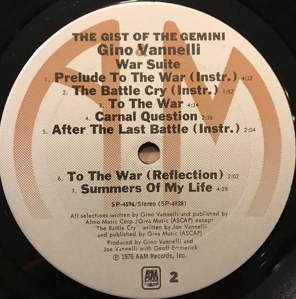 Gino Vannelli - The Gist Of The Gemini - LP