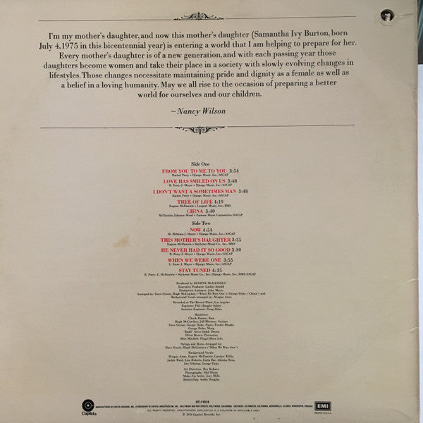Nancy Wilson - This Mother's Daughter - LP