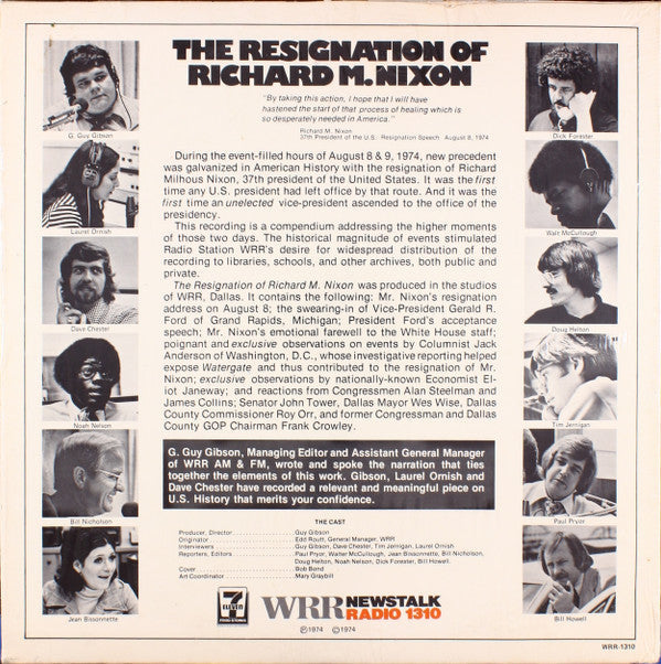 G. Guy Gibson - The Resignation Of Richard M. Nixon - LP