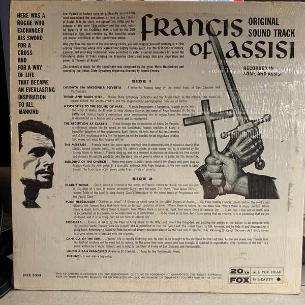 Mario Nascimbene - Francis Of Assisi (Music From The Original Soundtrack) - LP