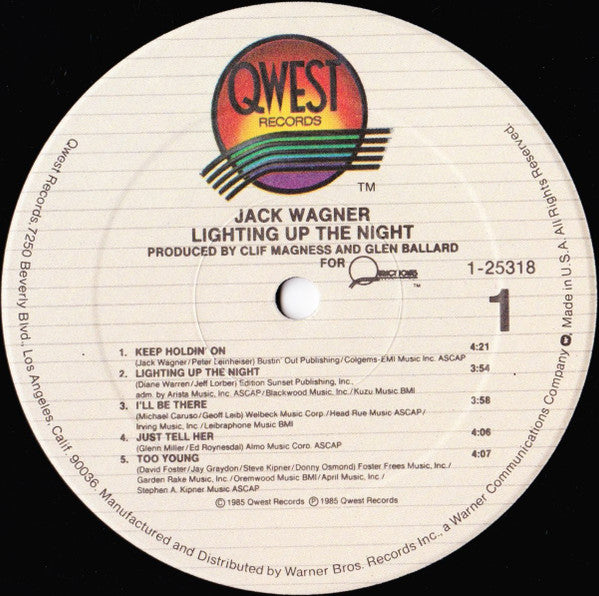 Jack Wagner - Lighting Up The Night - LP