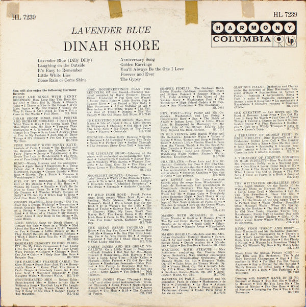 Dinah Shore - Lavender Blue - LP