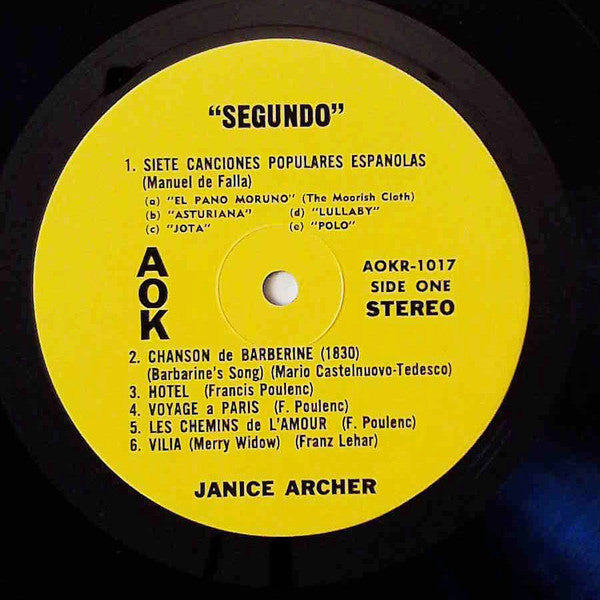 Janice Archer  - Segundo - LP