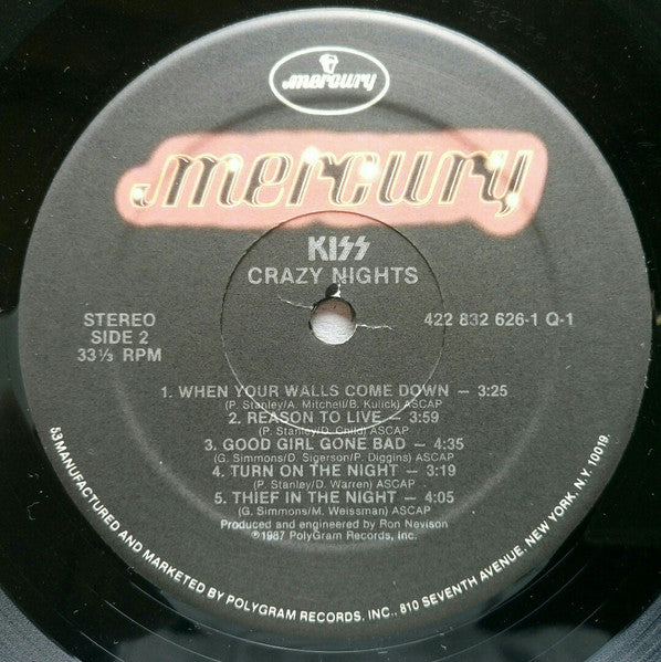 Kiss - Crazy Nights - LP