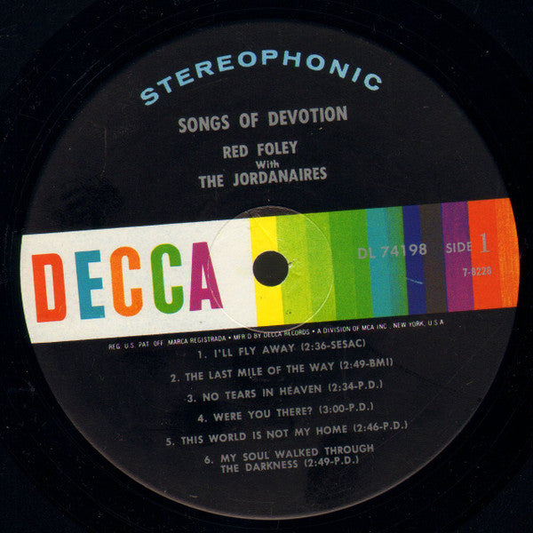 Red Foley With The Jordanaires - Songs Of Devotion - LP