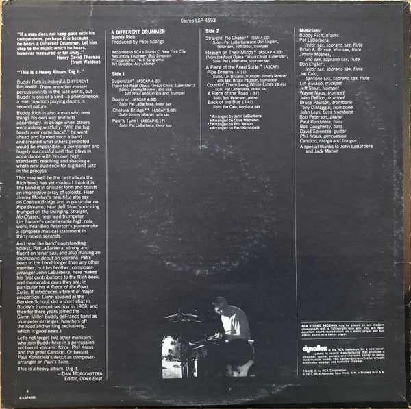 Buddy Rich - A Different Drummer - LP