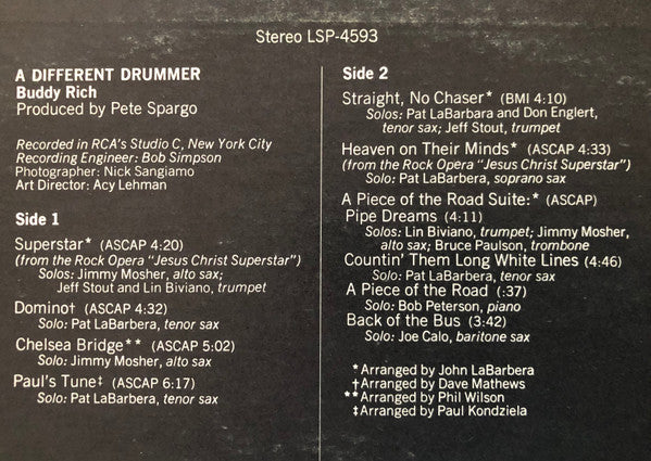 Buddy Rich - A Different Drummer - LP