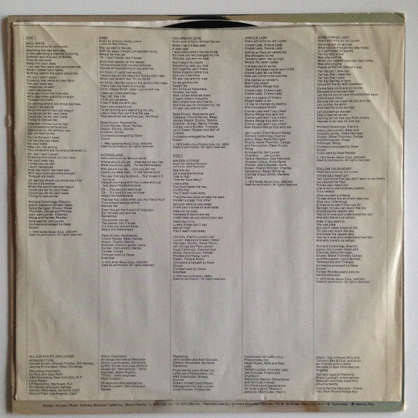 Jon Lucien - Song For My Lady - LP