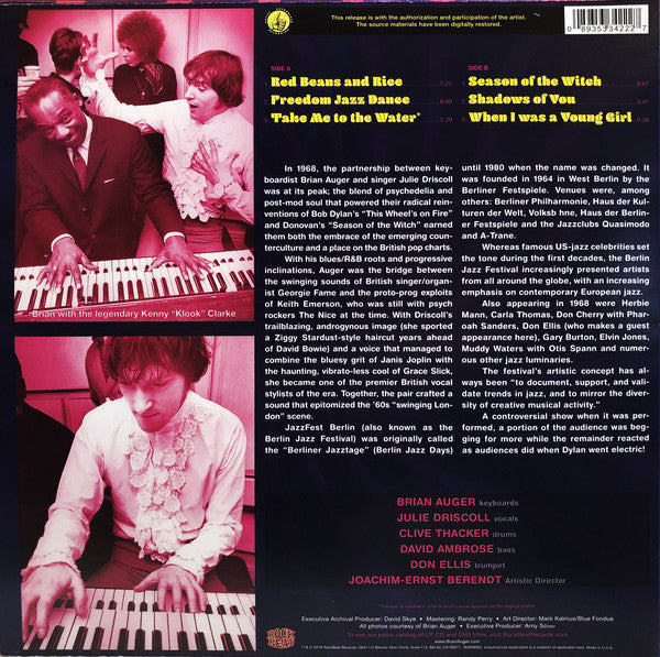 Brian Auger & The Trinity With Julie Driscoll And Don Ellis - Berliner Jazztage, Berliner Philharmonie: November 7, 1968