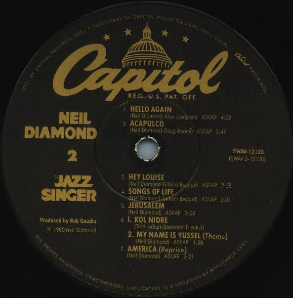 Neil Diamond - The Jazz Singer (Original Songs From The Motion Picture) - LP