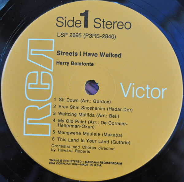 Harry Belafonte - Streets I Have Walked - LP