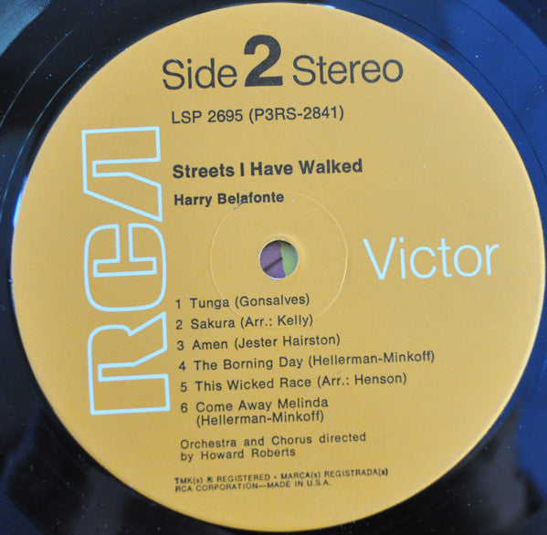 Harry Belafonte - Streets I Have Walked - LP