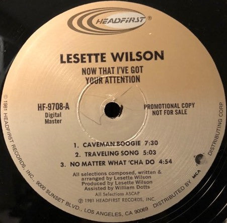 Lesette Wilson - Now That I've Got Your Attention - LP