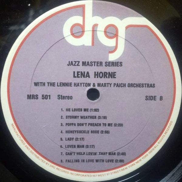 Lena Horne - With The Lennie Hayton & Marty Paich Orchestras - LP
