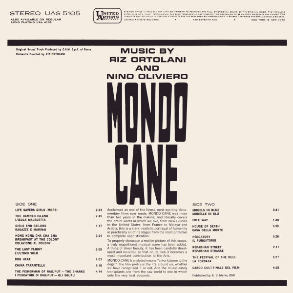 Riz Ortolani And Nino Oliviero - Mondo Cane - LP