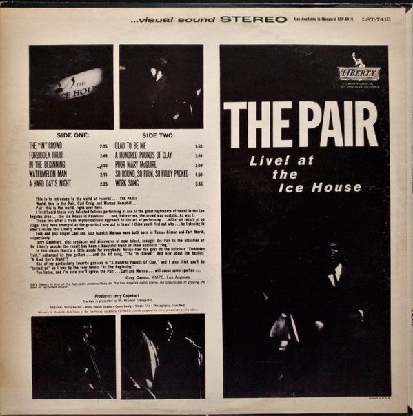 The Pair* - Live! At The Ice House - LP