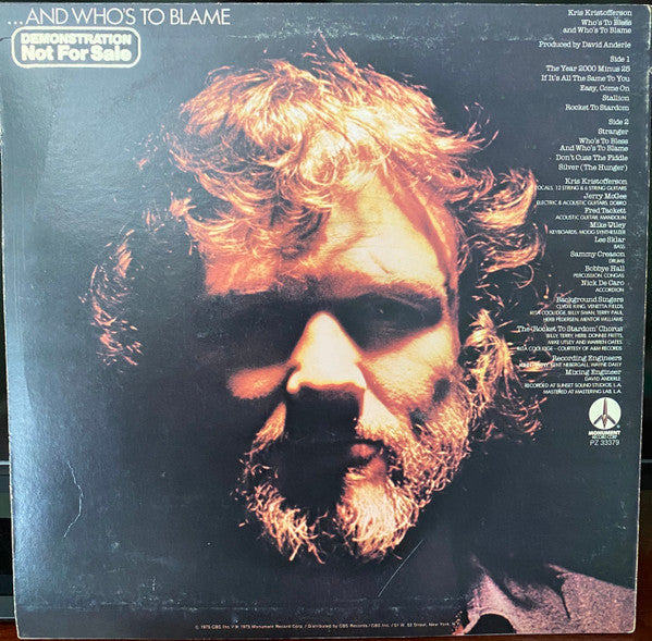 Kris Kristofferson - Who's To Bless And Who's To Blame - LP