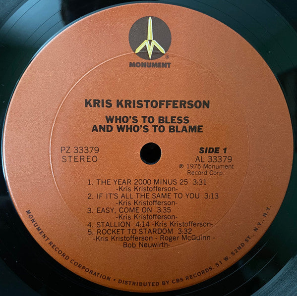 Kris Kristofferson - Who's To Bless And Who's To Blame - LP