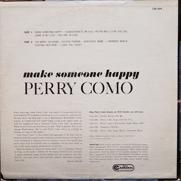 Perry Como - Make Someone Happy - LP