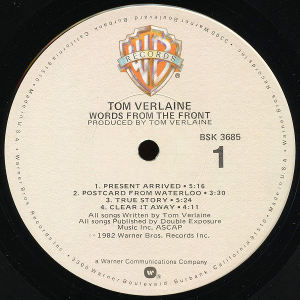 Tom Verlaine - Words From The Front - LP