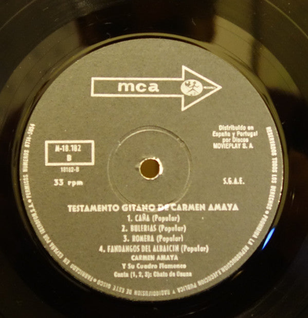 Carmen Amaya & Company - Testamento Gitano De Carmen Amaya - LP