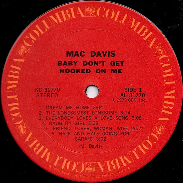 Mac Davis - Baby Don't Get Hooked On Me - LP