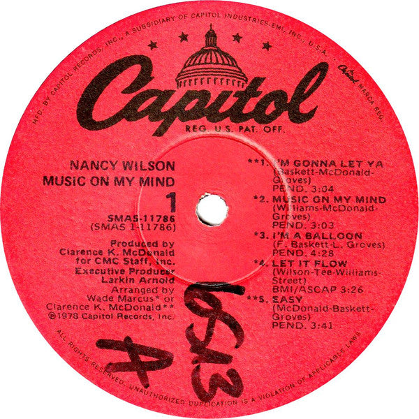 Nancy Wilson - Music On My Mind - LP