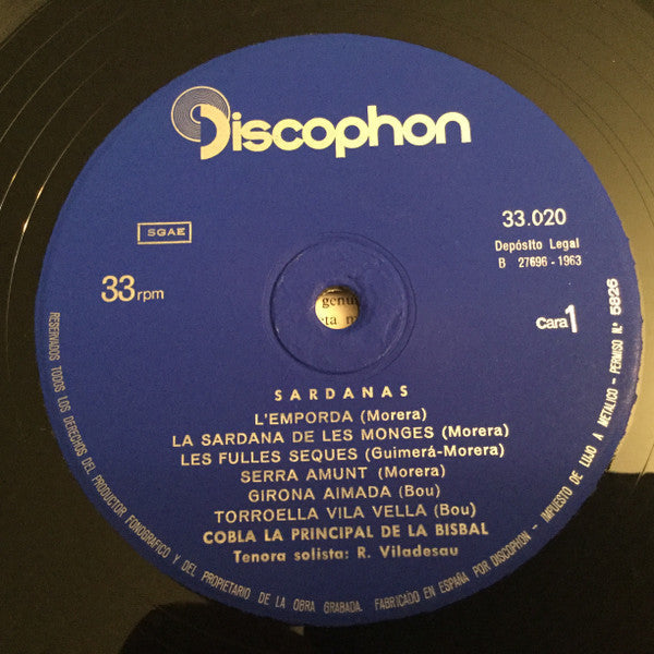 Cobla La Principal De La Bisbal · Tenora Solista: R. Viladesau* - Sardanas 2 - LP