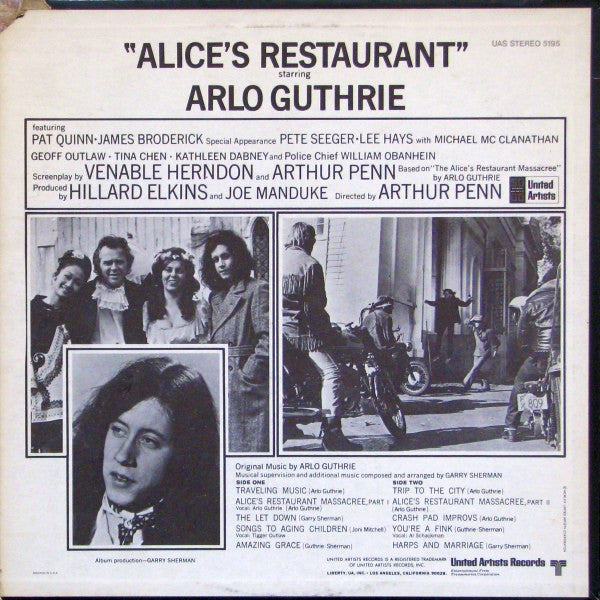 Arlo Guthrie, Garry Sherman - Alice's Restaurant (Original Motion Picture Score) - LP