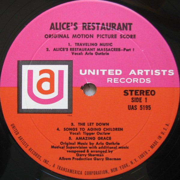 Arlo Guthrie, Garry Sherman - Alice's Restaurant (Original Motion Picture Score) - LP