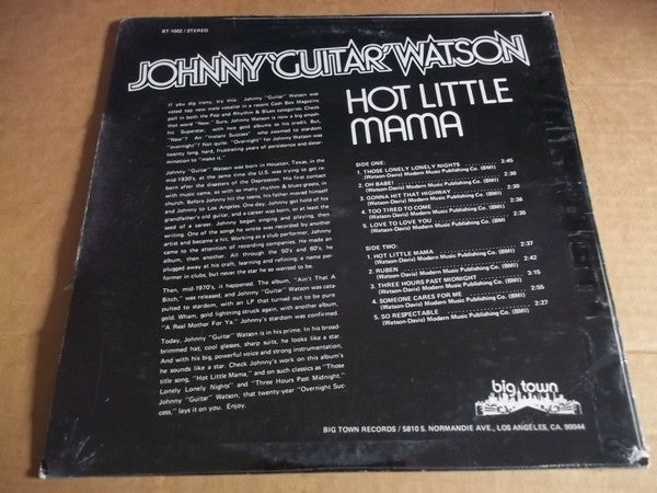 Johnny "Guitar" Watson* - Hot Little Mama - LP