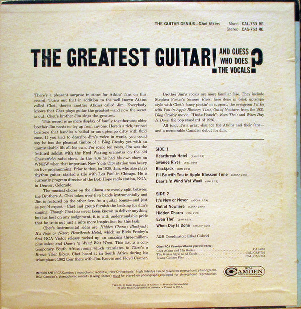 Chet Atkins - The Guitar Genius - LP