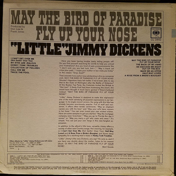 Little Jimmy Dickens - May The Bird Of Paradise Fly Up Your Nose - LP