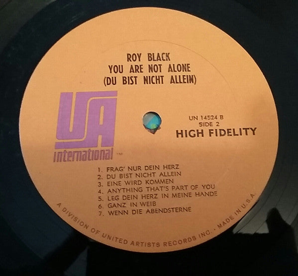 Roy Black - You Are Not Alone (Du Bist Nicht Allein) - LP