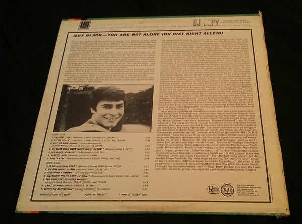 Roy Black - You Are Not Alone (Du Bist Nicht Allein) - LP