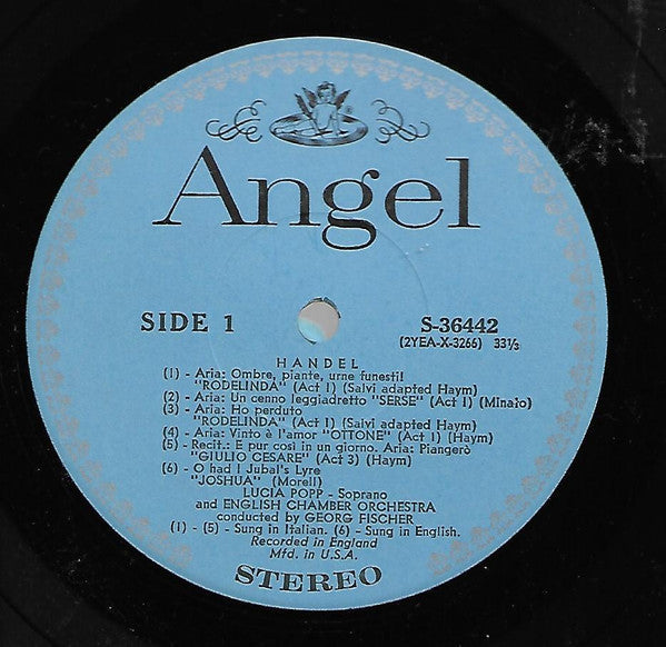 Mozart*, English Chamber Orchestra, Lucia Popp, Georg Fischer, Handel* - Lucia Popp Sings Mozart And Handel - LP