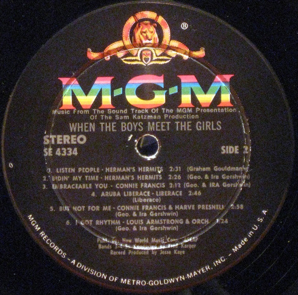 Various - When The Boys Meet The Girls - The Original Sound Track Recording - LP