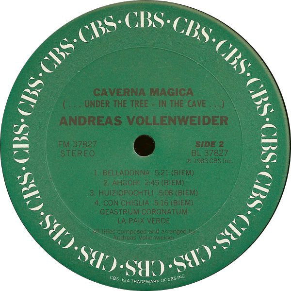 Andreas Vollenweider - Caverna Magica (...Under The Tree - In The Cave...) - LP