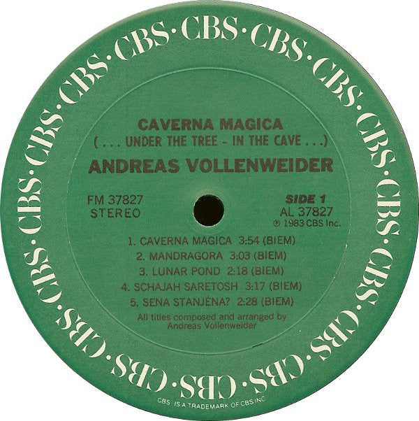Andreas Vollenweider - Caverna Magica (...Under The Tree - In The Cave...) - LP