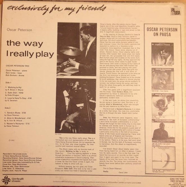 Oscar Peterson - The Way I Really Play - LP