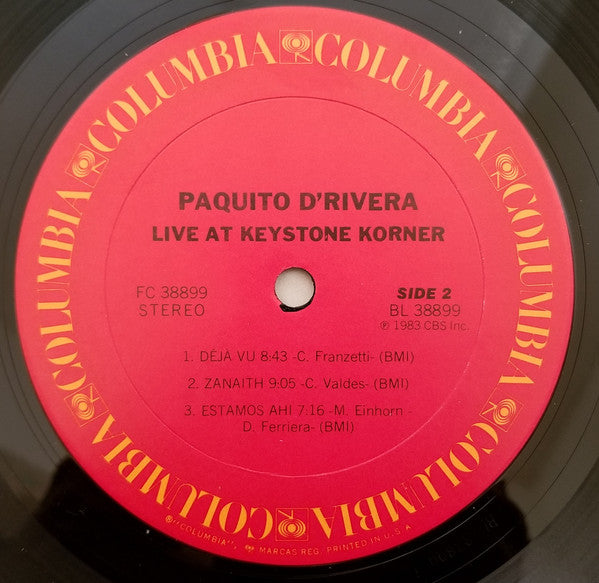 Paquito D'Rivera - Live At Keystone Korner - LP
