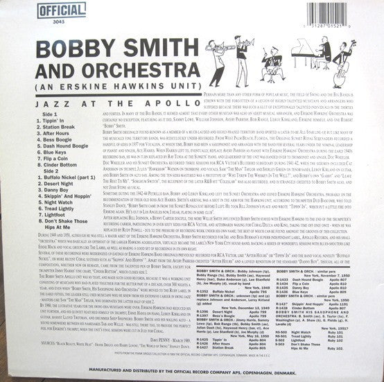 Bobby Smith And Orchestra - Jazz At The Apollo - LP