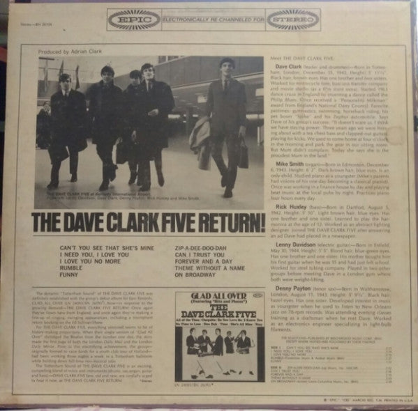The Dave Clark Five - The Dave Clark Five Return! - LP