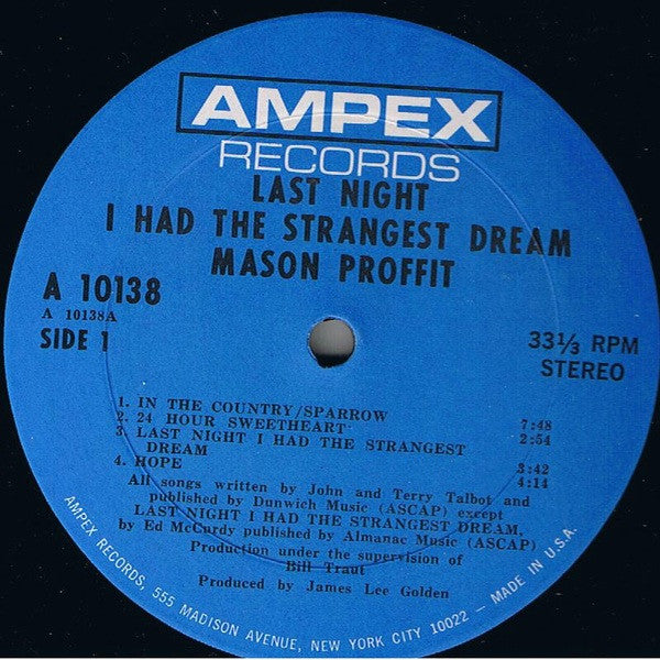Mason Proffit - Last Night I Had The Strangest Dream - LP